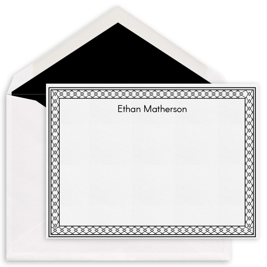 Elegant Lattice Frame Flat Note Cards